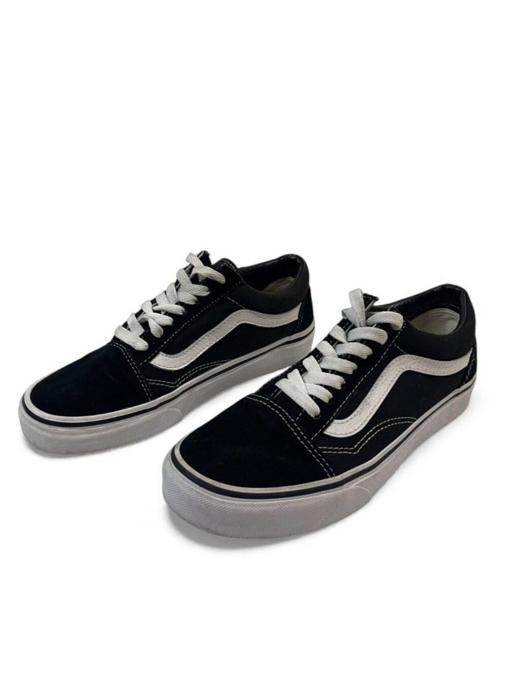 Vans Old Skool Black & White Classic Canvas Sneakers Women 7 Men 5.5 Unisex - Picture 2 of 12